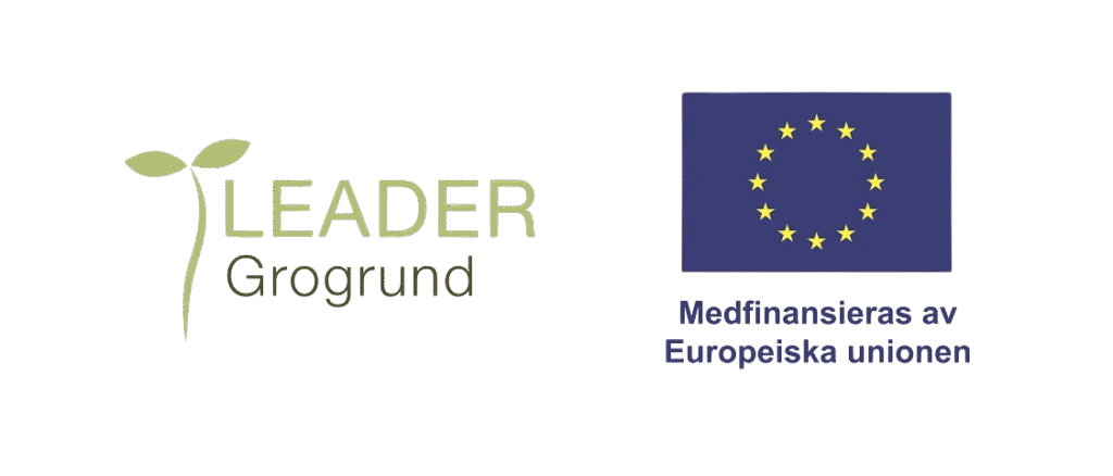 Logotyp Leader Grogrund och EU som medfinansiering
